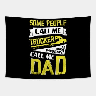 Trucker Dad Truck Driver Father Gift Tapestry