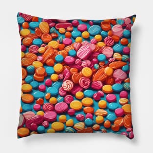 Colorful candies pattern illustration Pillow