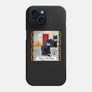 Spooky Black Kitties Happy Halloween Phone Case