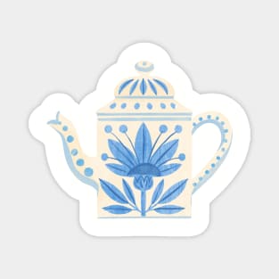 Scandinavian Floral Teapot Magnet