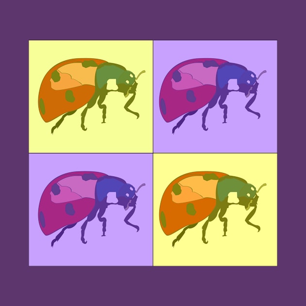 Ladybug Pop Art - Purple and Yellow by Design Garden