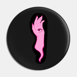 Spooky pink hand Pin