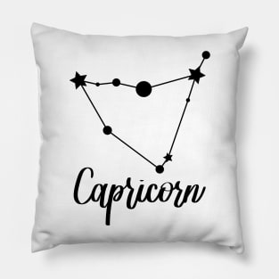 Capricorn Zodiac in Black Pillow