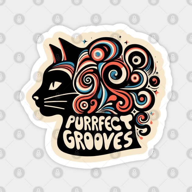 The Cat Came Back (And It Brought Grooves) Magnet by Thewondercabinet28