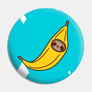"Happy Birthday" Banana Sloth Face Pin