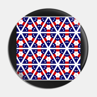 Stars and Stripes Honeycomb Pattern Red White Blue Pin