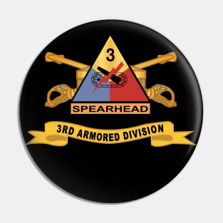 3rd Armored Division w Br - Ribbon -  SSI X 300 Pin