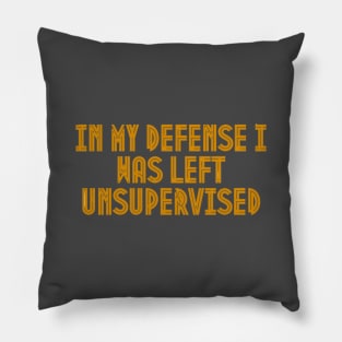 In My Defense I Was Left Unsupervised Pillow