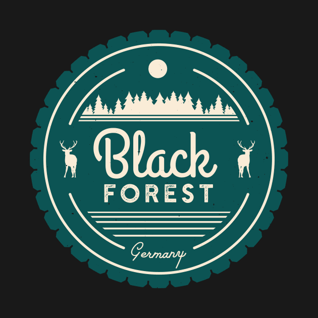 Black Forest Germany Vintage Forest Deer by Foxxy Merch