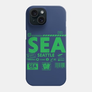 Vintage Seattle SEA Airport Code Travel Day Retro Travel Tag Phone Case