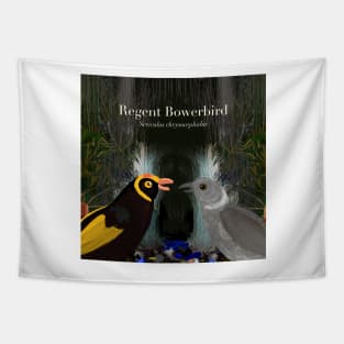 Regent Bowerbirds (text) Tapestry