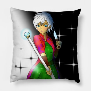 cute elf wizard for dnd and anime fans Pillow