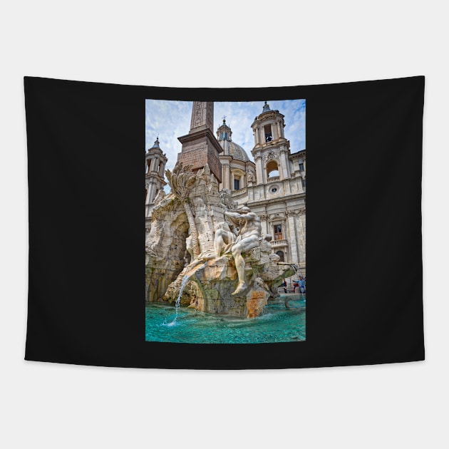 Fontana dei Quattro Fiumi Tapestry by LaurenGalanty