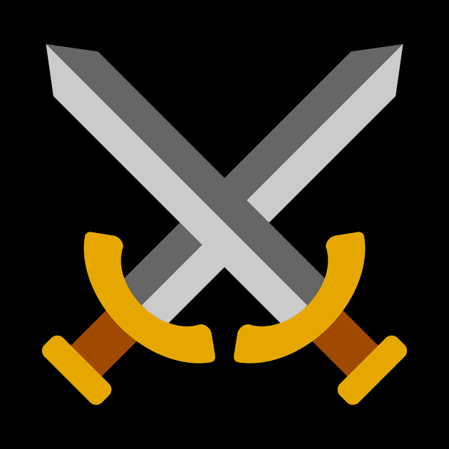 Minimalist Crossed Swords Icon (Light) by Graograman