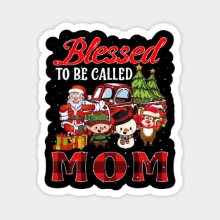 Blessed To Be Called Mom Christmas Buffalo Plaid Truck Magnet