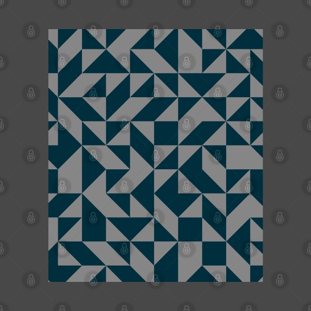 Blue and Grey Geometric Art by OneThreeSix