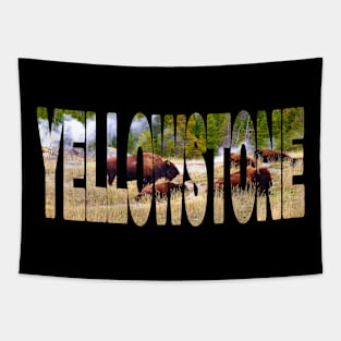 YELLOWSTONE - Bison in the Grass - Wyoming USA Tapestry