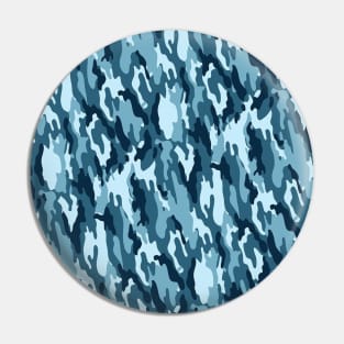 Camo Blue Beige Black Fine Camo Print Pin