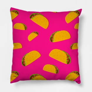 Cool and fun yummy taco pattern hot pink fun girly foodie Pillow