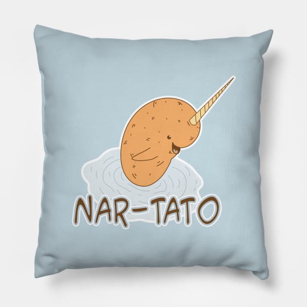 NAR-TATO - Narwhal Potato Hybrid Pillow by Jitterfly