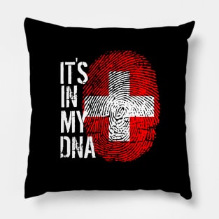 Switzerland Flag Fingerprint My Story DNA Swiss Pillow