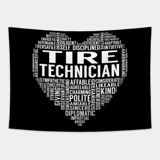 Tire Technician Heart Tapestry