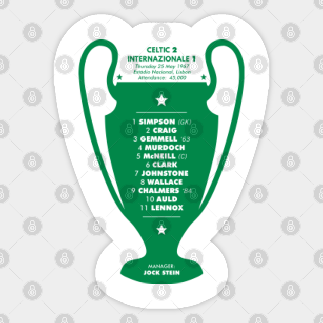 Celtic Fc 1967 Champions League Winners Celtic Aufkleber Teepublic De