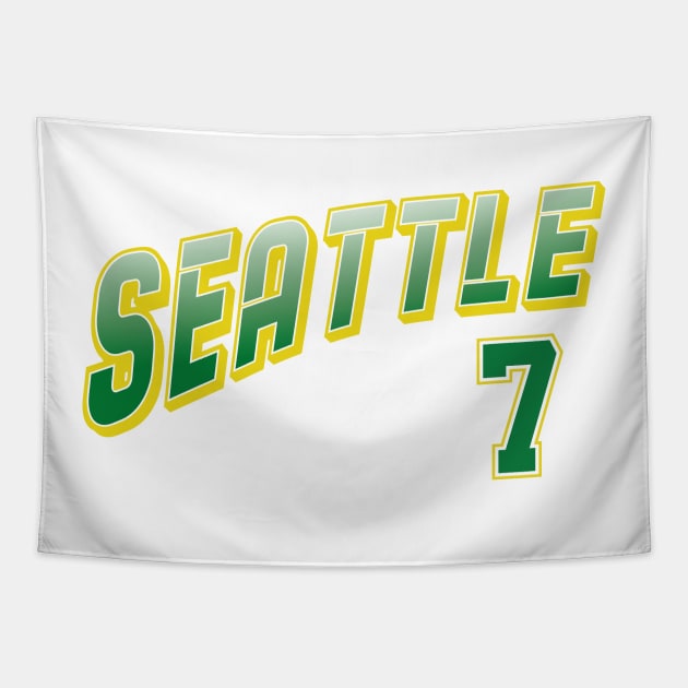 Retro Seattle Number 7 Tapestry by Cemploex_Art