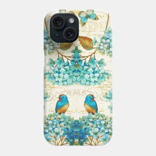 blue hydrangea botanical print Phone Case