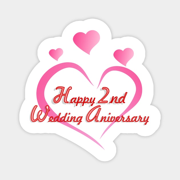 Happy 2nd wedding anniversary Magnet by namifile.design