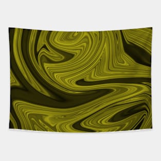 Black and Yellow Liquid marble texture Tapestry