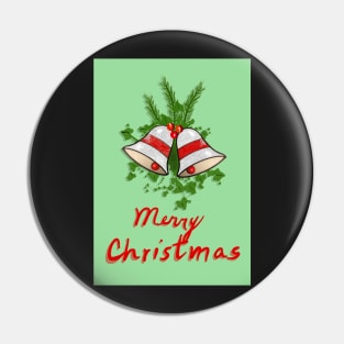 Silver Bells Christmas Greeting Card Pin