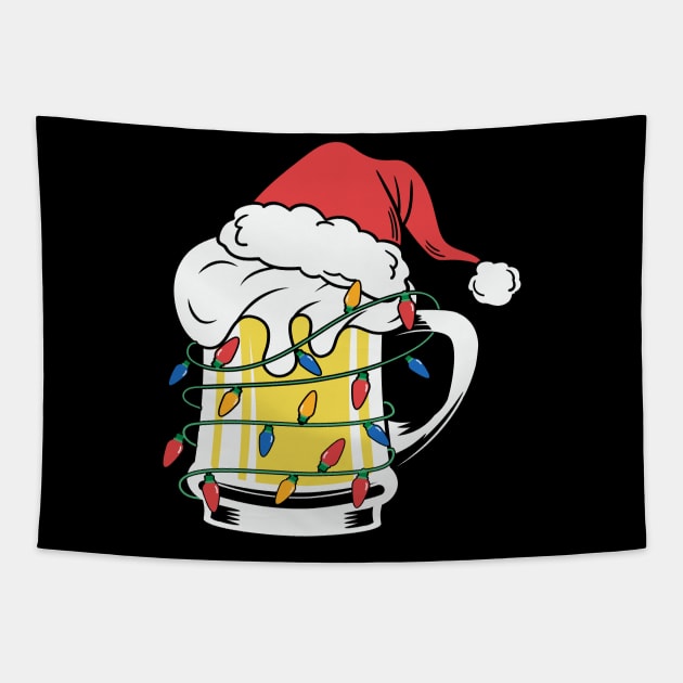 Christmas Beer brings Christmas Cheers Tapestry by 1AlmightySprout