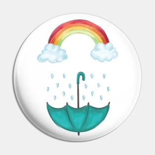 Rainbow and Rain Pin