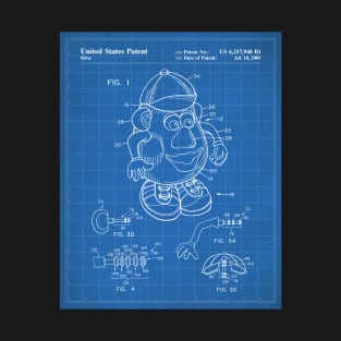 Retro Toys Patent - Kids Toy Childrens Bedroom Art - Blueprint T-Shirt