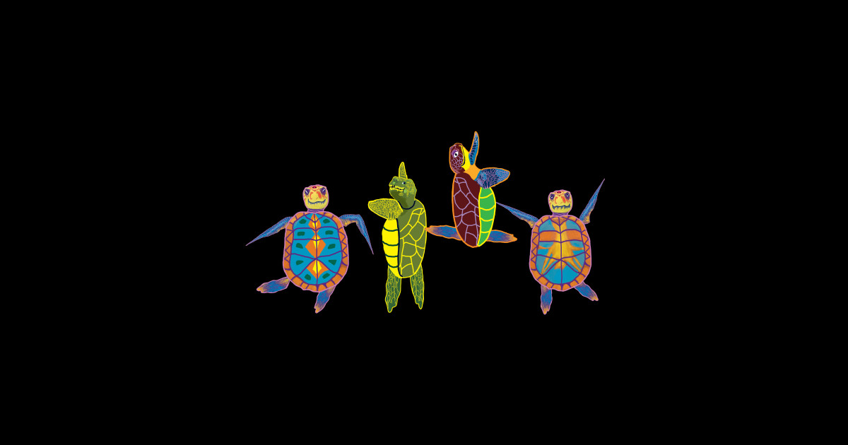 Dancing Turtles - Turtleshirt - Sticker | TeePublic