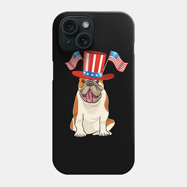 Bulldog shirt patriotic Phone Case by sudiptochy29