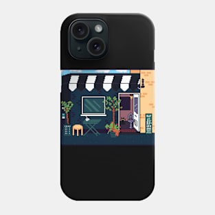 Pixel Art: Café Scene Phone Case