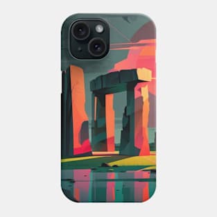 Stonehenge in Abstract Sunset Phone Case