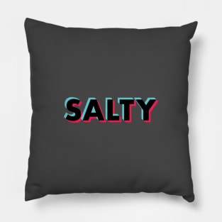 Salty Black Glitch Pillow