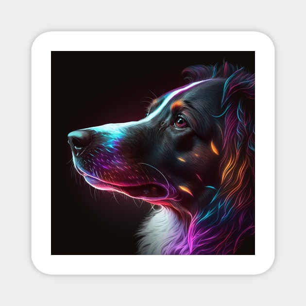 Dog Neon Art 4 Magnet by AstroRisq