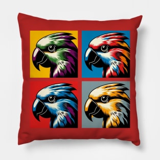 Pop Moluccan Eclectus Art - Cool Birds Pillow