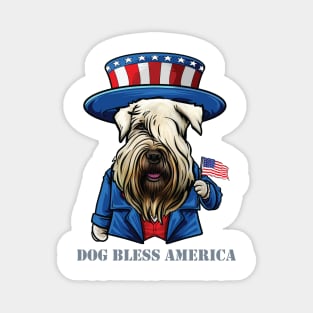 Wheaten Terrier Dog Bless America Magnet