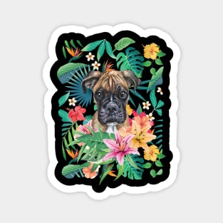 Tropical Brindle Boxer Dog 2 Magnet