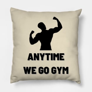 Anytime Fitness | Anytime We Go Gym Muscular Man Logo Pillow