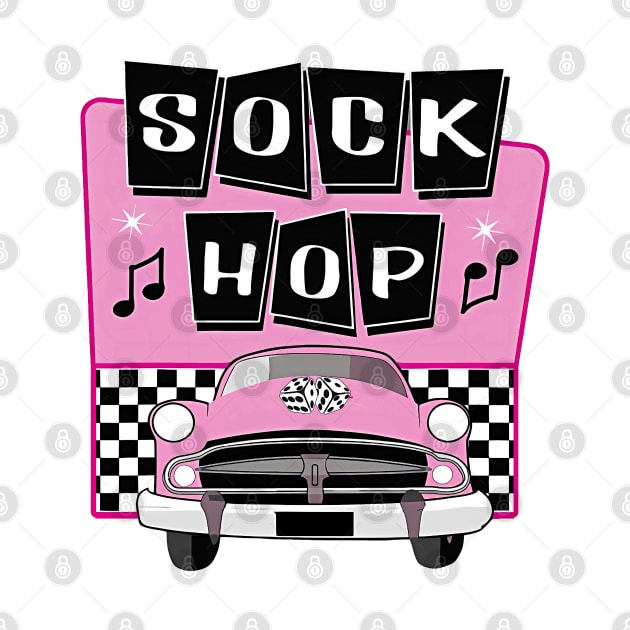 50s Sock Hop Dance Retro 1950s Party Doo Wop Pink by masterpiecesai