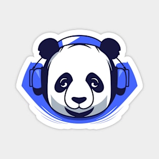 Panda Music Headphone City Rhyme Wonderful Vibes Vector Graphic Magnet