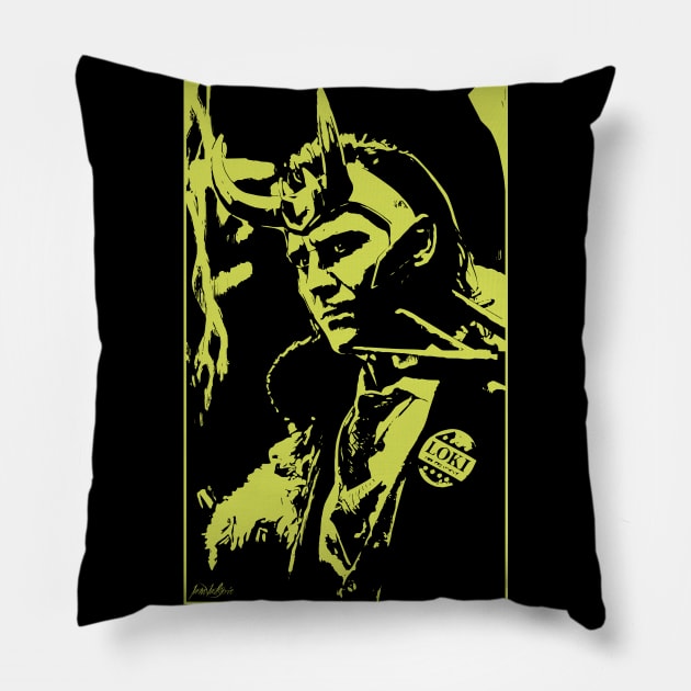 Loki Pop art Pillow by IamValkyrie