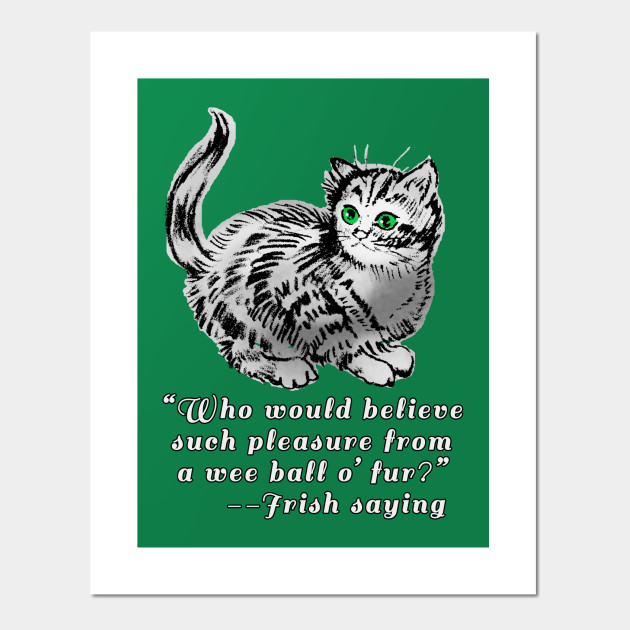 Cute Cat Design With Irish Saying Cat Posters And Art Prints