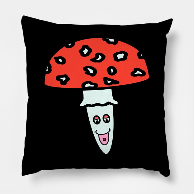 Trippy Amanita Muscaria Pillow by lilgothgf